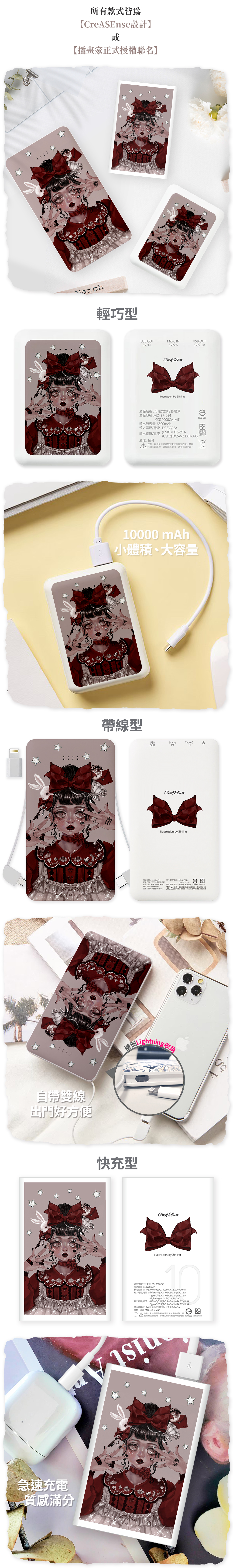 聯名 Zihling 裝飾少女 行動電源